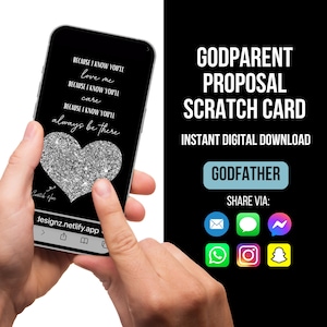 Carte de proposition de parrain, serez-vous mon parrain ? Carte à gratter parrain, carte à gratter numérique, baptême, proposition de parrain, carte de parrain