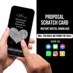 Voulez-vous me guider dans l'allée, carte de proposition, me donnerez-vous une proposition, carte à gratter pour proposition, proposition numérique, père ou mariée