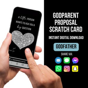 Tarjeta de propuesta de padrino, ¿Quieres ser mi padrino? Tarjeta de raspar de padrino, Tarjeta digital de raspar, Propuesta de padrino de bautismo, Bautismo