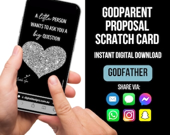 Godfather Proposal Card, Will you be my Godfather? Godfather Scratch Card, Digital Scratch Card, Baptism Godparent Proposal, Baptism