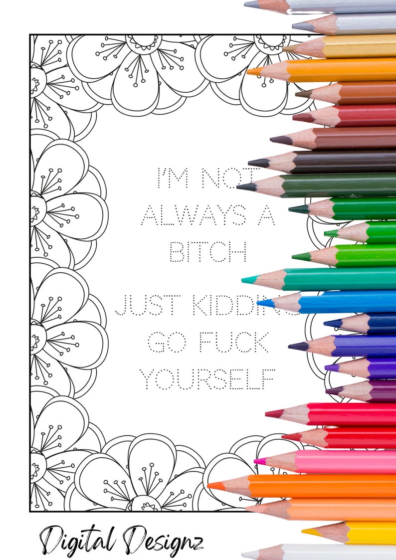 Adult Coloring Pages Swearing Printable - Il 794xN.4582303400 61u9 