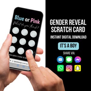 Carte à gratter pour révéler le sexe, carte numérique à gratter C'est un garçon, faire-part de sexe, idée de révéler le sexe, carte à gratter révéler, carte virtuelle