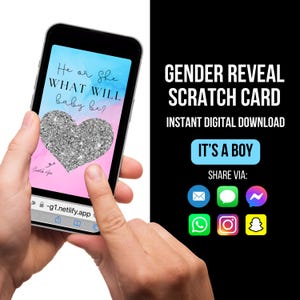 Gender Reveal Scratch Card, It's a Boy Digital Scratch Off Card, Gender Announcement Card, Gender Reveal Idea, Scratchcard Reveal, Ecard