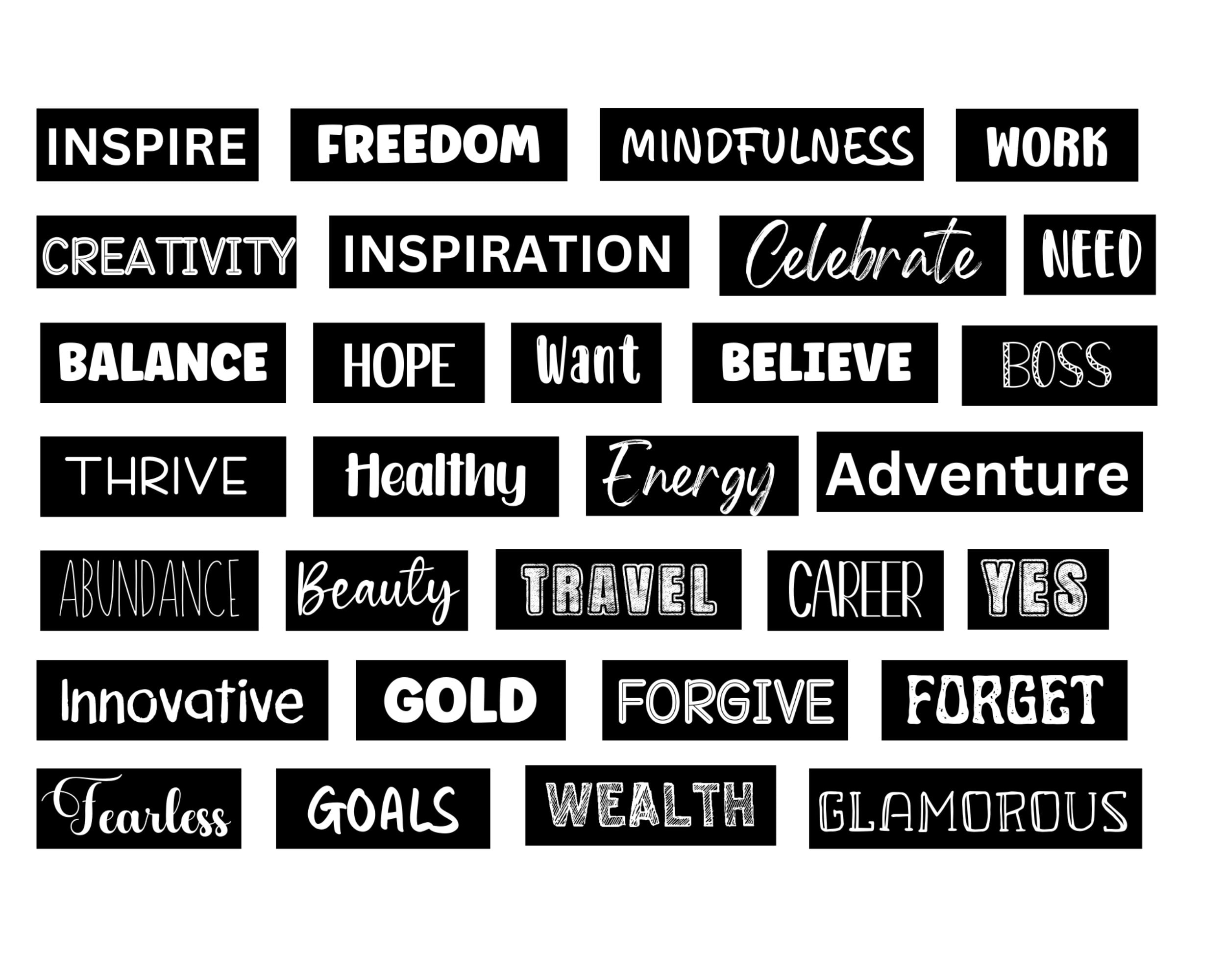 Vision Board Elements Vision Board Words Vision Boards Etsy Australia