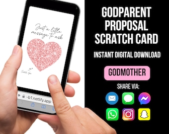 Godmother proposal card, Will you be my Godmother? Godmother Scratch Card, Digital Scratch Card, Baptism Godparent Proposal