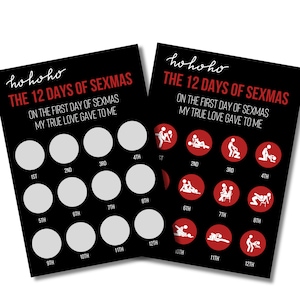 Carte à gratter, calendrier de l'avent adulte coquin, compte à rebours de Noël sexy, calendrier de Noël pour couple, cadeau de Noël, Kamasutra, positions sexuelles