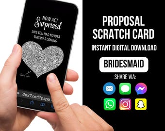 Will You Be My Bridesmaid Card, Bridesmaid Proposal Scratch Off Card, Now Act Surprised Card, Bridesmaid Gift, Bridesmaid Invites, Digital