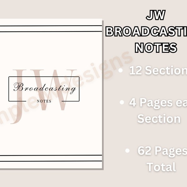 Jw Broadcast | Jw Digital Broadcast Notebook | Jw Notes