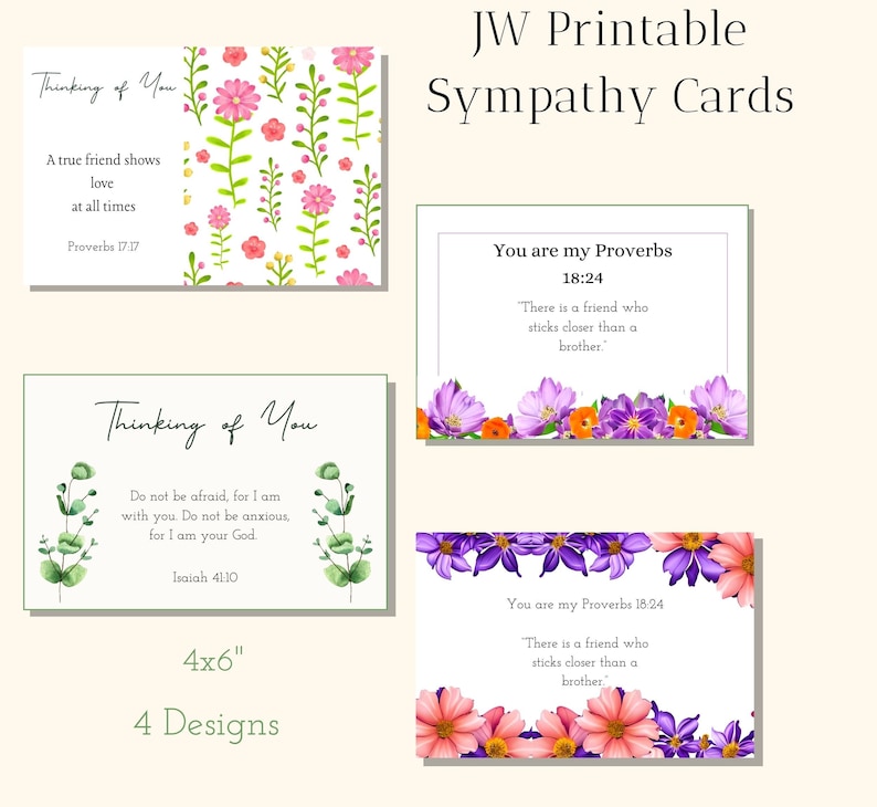 Jw Sympathy Cards | JW Cards | Jw Printable - Etsy