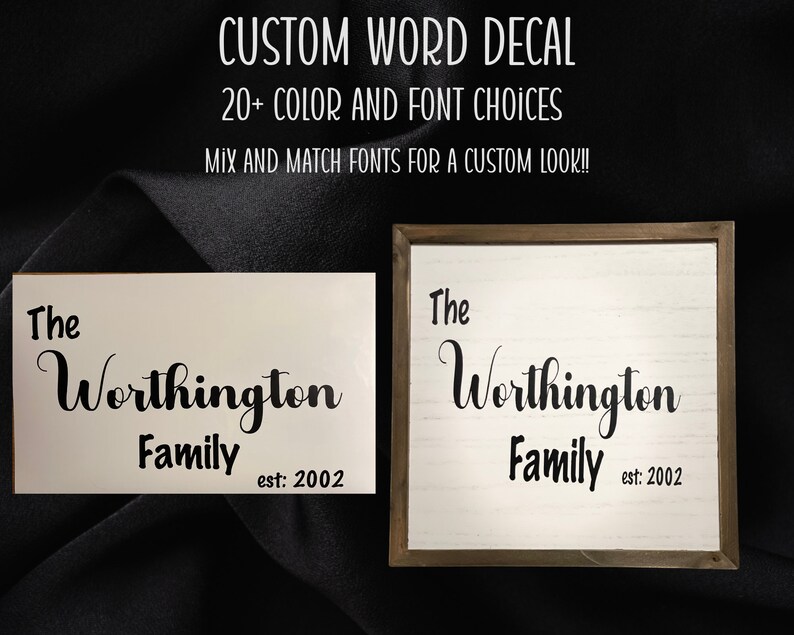 Custom Word Decal Personalized Sticker Custom Sticker Etsy