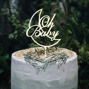 Decorazione per torta per baby shower, decorazione per torta Oh Baby, decorazione per torta per rivelazione del sesso del bambino, luna, decorazione per torta per bambina, decorazione per baby shower Oh Boy, decorazione per torta Woodland