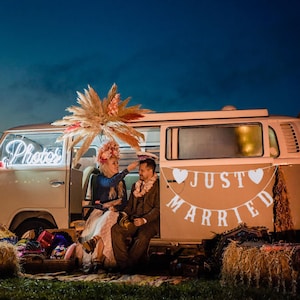 Banderines para bodas de recién casados, decoración para el coche de la boda del señor y la señora, banderín de boda con corazón blanco