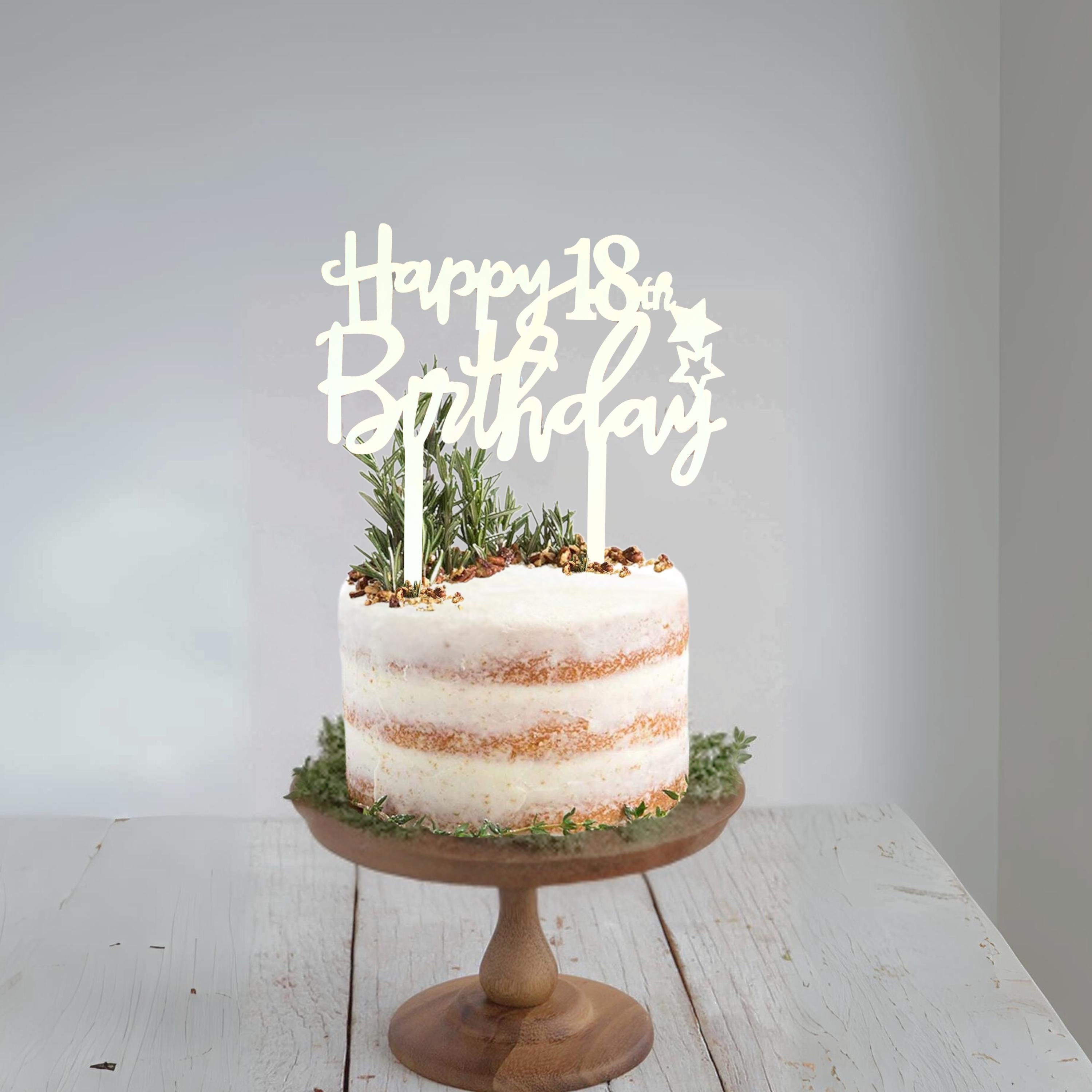 Geburtstagskarte Für Tochter Zum 18. – Mit Floralem Kuchen-Design & Goldfolie (15,5 X 23 Cm)