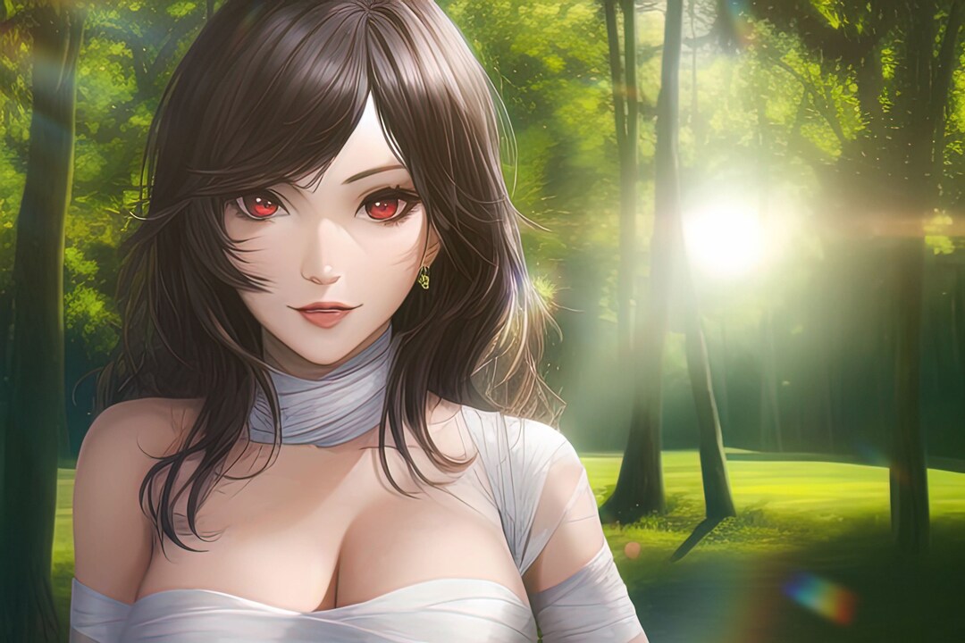 Printable SFW Anime Girl Black Hair Red Eyes Waifu Poster Etsy