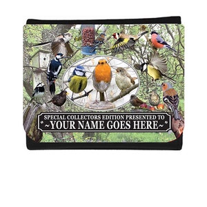 Presente de carteira personalizada British Garden Birds