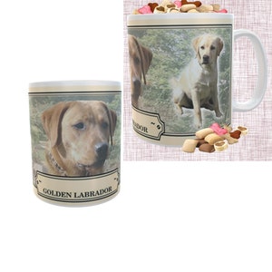 Golden Labrador Personalised Dog Breed Gift Mug With Treats