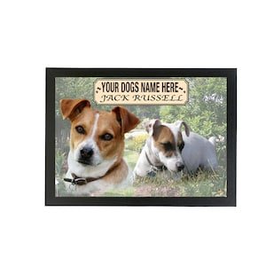 Presente com foto emoldurada de raça de cachorro personalizada Jack Russell Terrier