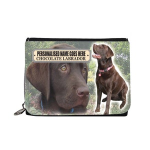 Chocolate Labrador Retriever Personalised Dog Breed Gift Purse