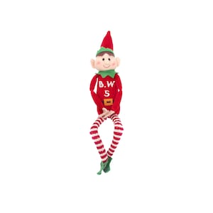 Christmas Personalised Elf Dangling Legs with Velcro Hands & Feet
