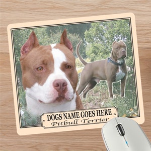 Tapete de mouse personalizado de raça de cachorro Pitbull Terrier
