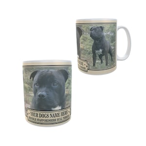 Caneca De Presente Raça de Cachorro Personalizada Brindle Staffordshire Bull Terrier