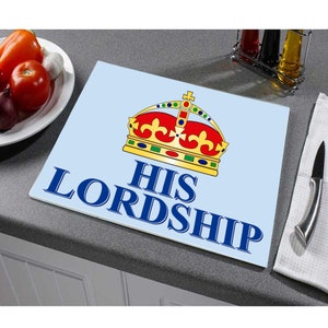 His Lordship Hartglas Hitzebeständige Arbeitsplatte Saver Schneide- und Schneidebrett Geschenk