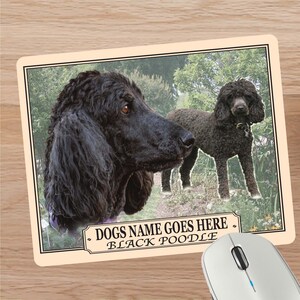 Black Poodle Personalised Dog Breed Mouse Mat Gift