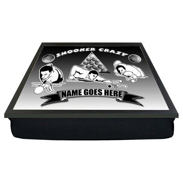 Snooker Crazy Personalisiert Schwarz Weiß Lap Tray Geschenk Neuheit Geschenk