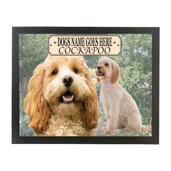 Cockapoo Personalised Dog Breed Lap Tray Gift Present