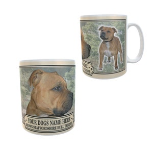 Brown Staffordshire Bull Terrier Personalised Dog Breed Gift Mug