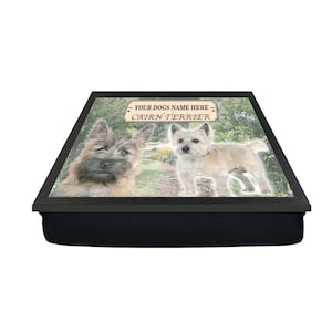 Bandeja para colo de raça de cachorro Cairn Terrier personalizada para presente