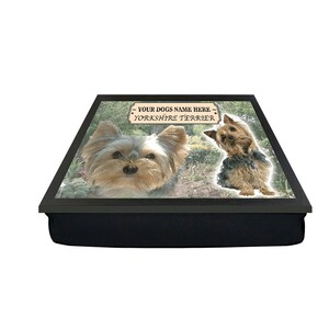 Presente personalizado da bandeja do colo da raça do cão de Yorkshire Terrier