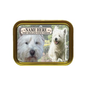 West Highland White Terrier Personalised Tobacco Storage Tin & Products