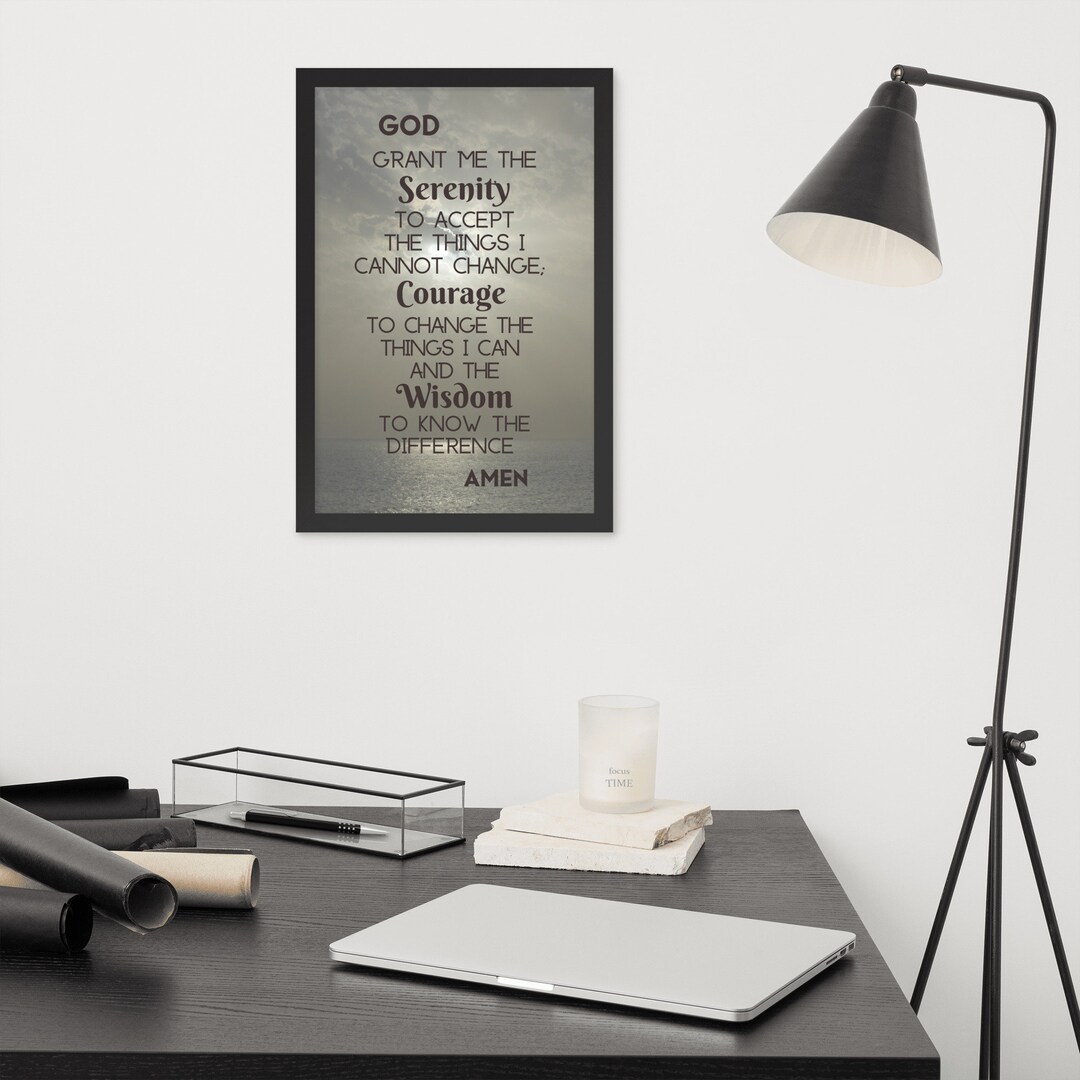 Serenity Prayer Sign Christian Art Teacher Gift Framed Etsy