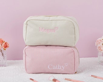 Custom Name Travel Makeup Bag,Personalized Bridesmaid Makeup Bag,Cosmetic Storage Bag,Bridesmaid Gift,Makeup Organizer Mom Gift