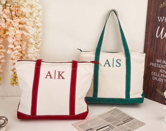 Custom Canvas Tote Bag,Personalised LOGO tote bag,name tote bag,bridesmaid gift bag,embroidered with initials custom tote,Personalized Gift