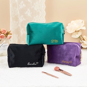 Trousse à maquillage personnalisée,Trousse à maquillage brodée,Cadeaux pour demoiselle d'honneur,Cadeaux d'anniversaire pour femme,Trousse de maquillage de voyage，Trousse de maquillage de voyageCadeau pour maman
