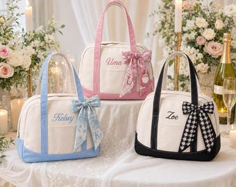 Custom Tote Bag,Bridesmaid Gift,Embroidered Canvas Tote Bag,Custom Tote Bag With Name,Bachelorette Gifts,Gift for Her,Bridesmaid Gift