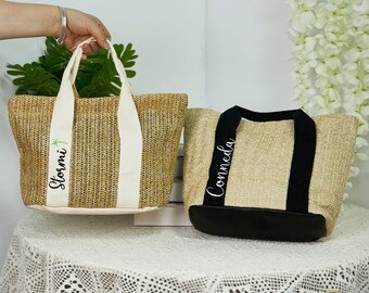 Personalized Name Bag，Custom embroidered Name Bag，gift for mom，Bridesmaid Gifts，Reusable Bag，Beach Tote,Name Tote Bag,Bridesmaid Gift