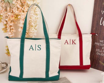 Personalised Embroidered with Initials Custom Tote/ Custom Canvas Tote Bag/ LOGO Tote Bag/ Name Tote Bag/ Bridesmaid Gift/ Personalized Gift