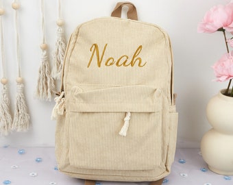 Preschool Book Bag - Personalized Kids Canvas Backpack - Embroidered Toddler Backpack - Kids School Bag - Monogram Toddler Backpacks