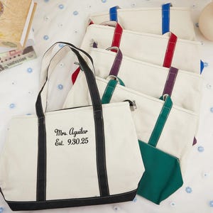 Embroidered with Initials Custom Tote, Personalised Tote Bag, Name Tote Bag, Custom Canvas Tote Bag, Bridesmaid Gift Bag, Wedding Gift Bag