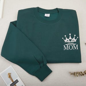 Custom Embroidered Varsity Crewneck,Hoodie for Mom,Hoodie with mother&#39;s name embroidered,Mother&#39;s Day Gifts Anniversary Gifts for Mom