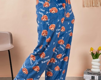 Personalized Photo Pajama Pants, Customized Face Pajama Pants For Couples/Pet, Photo Pajama Pants, Christmas Photo Gift, Anniversary Gift