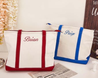 カスタム刺繍キャンバストートバッグ、カスタムテキストトート、彼女へのギフト、独身最後のパーティーギフト、ブライダルシャワー、結婚式パーティーギフト、ブライダルパーティーギフト
