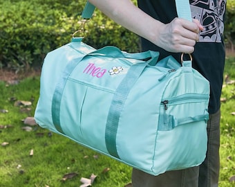 Bolsa de deporte personalizada con nombre, bolsa de fin de semana personalizada, bonita bolsa de viaje para ella, bolsa de viaje, bolsa de gimnasio con iniciales, bolsa de hospital, bolsa de deporte para niños