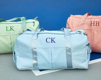 Monogrammed Duffel Bag,Embroidered Yoga Duffel Bag,Initial Gym Bag,Overnight Bag for Her,Custom Weekender Bag,Gift for her