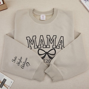 Custom Embroidered Unisex Sweatshirts - Embroidered Mom Sweatshirts - Gifts for Mom - Mother&#39;s Day Gifts  - Embroidered Hoodies