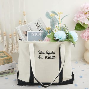 Oma Dinge Einkaufstasche, gestickte benutzerdefinierte Tragetaschen, personalisierte Einkaufstasche mit Initialen, Oma Tasche mit Reißverschluss, Brautjungfern Handtaschen