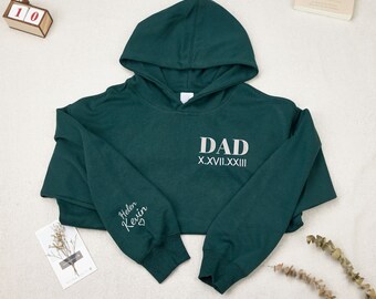 Camisas personalizadas para o pai com nomes de crianças, moletons personalizados bordados para o pai, moletons bordados para o pai, presentes para o dia dos pais, presentes para o pai